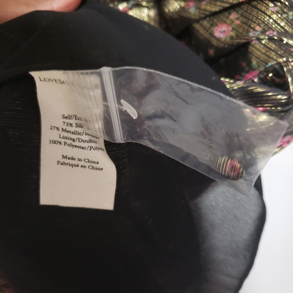 LoveShackFancy Mercy Lurex Metallic Silk Midnight Vine Mini Dress New Size 8 - Picture 12 of 14